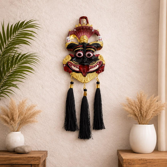 Metal Nazar Battu Wall Hanging 10 Inch – Evil Eye Door Hanging with Kirti Mukh & Naag Ganesha | Hand Painted Vastu Protection Decor for Home Entrance