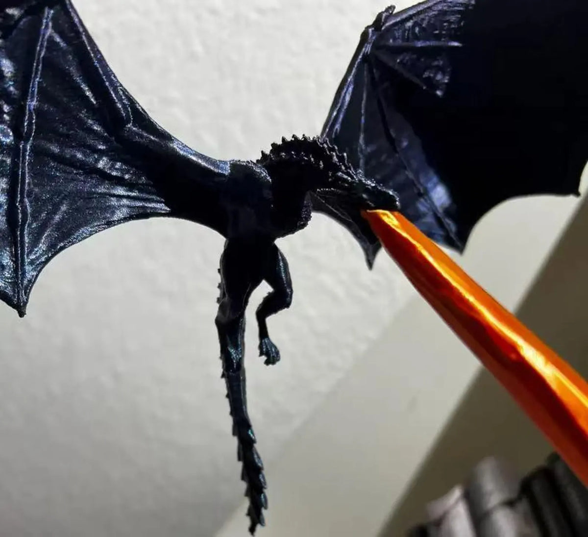 Dragon Breath Flame Lamp | Fire‑Breathing Dragon Desk Ornament | Fantasy Bookshelf Decor | LED Night Light, Unique Geek Gift for Book Lovers