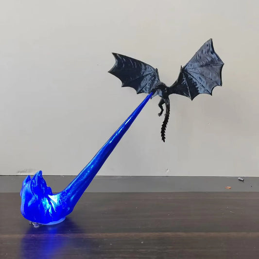 Dragon Breath Flame Lamp | Fire‑Breathing Dragon Desk Ornament | Fantasy Bookshelf Decor | LED Night Light, Unique Geek Gift for Book Lovers
