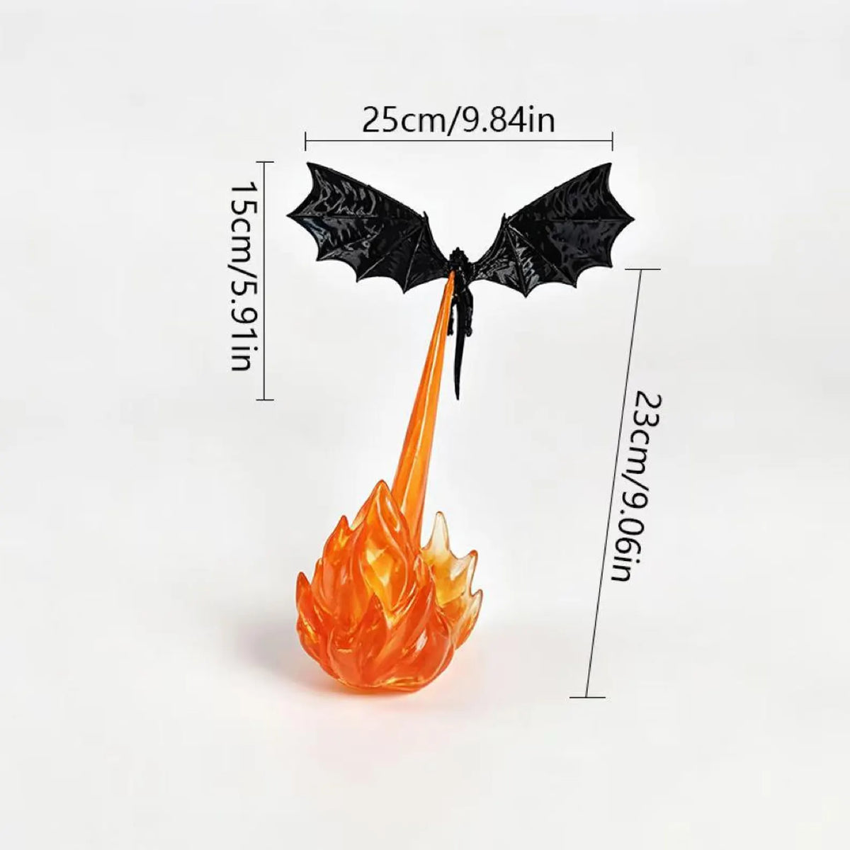 Dragon Breath Flame Lamp | Fire‑Breathing Dragon Desk Ornament | Fantasy Bookshelf Decor | LED Night Light, Unique Geek Gift for Book Lovers