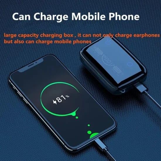 Earbuds TWS Wireless Bluetooth Headphones, Black, Touch Control, LED Battery Display, with Charging Case