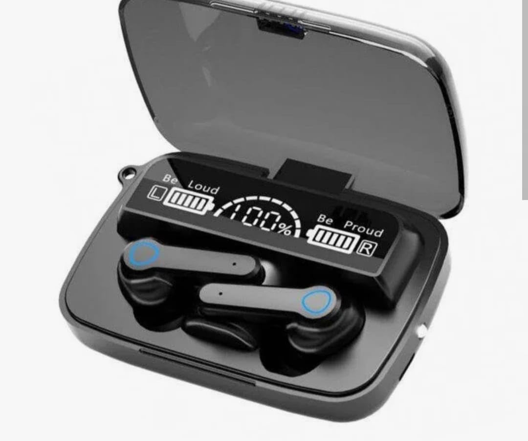 Earbuds TWS Wireless Bluetooth Headphones, Black, Touch Control, LED Battery Display, with Charging Case