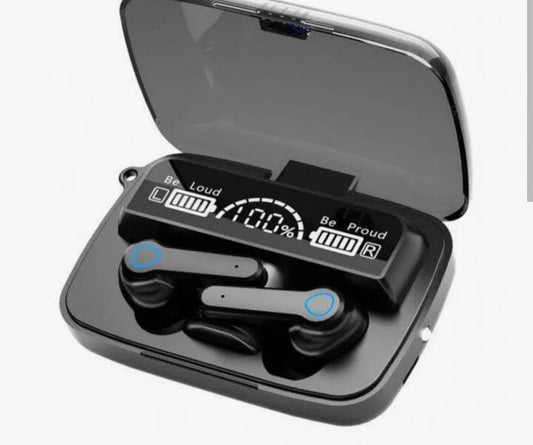 Earbuds TWS Wireless Bluetooth Headphones, Black, Touch Control, LED Battery Display, with Charging Case