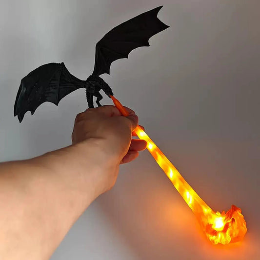 Dragon Breath Flame Lamp | Fire‑Breathing Dragon Desk Ornament | Fantasy Bookshelf Decor | LED Night Light, Unique Geek Gift for Book Lovers