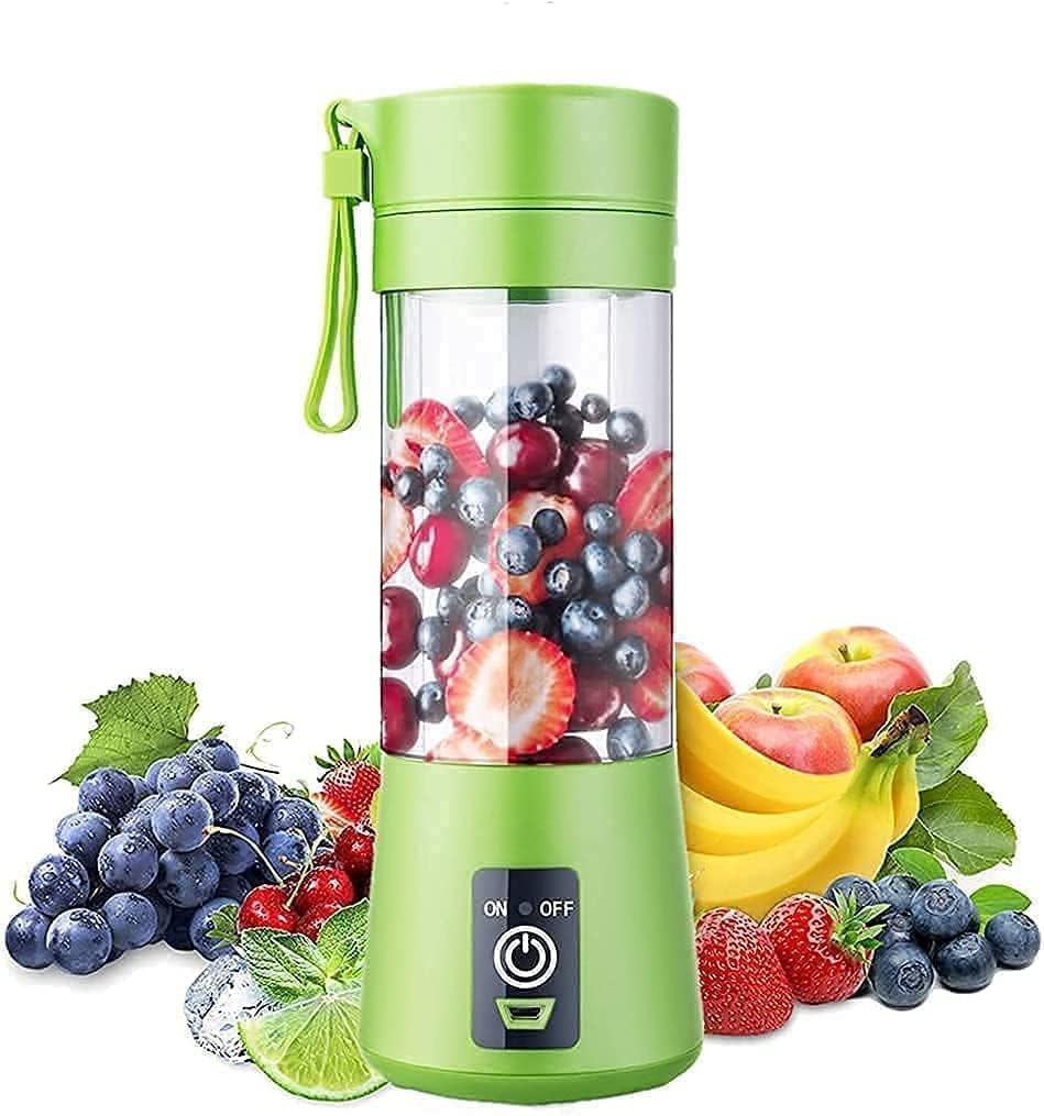 Portable 6-Blade Juicer Blender with Built-In Jar, Juice Mixer Bottle, Fruit Juice Machine, USB Rechargeable Personal Size Juicer Grinder for Juices (MultiColor)