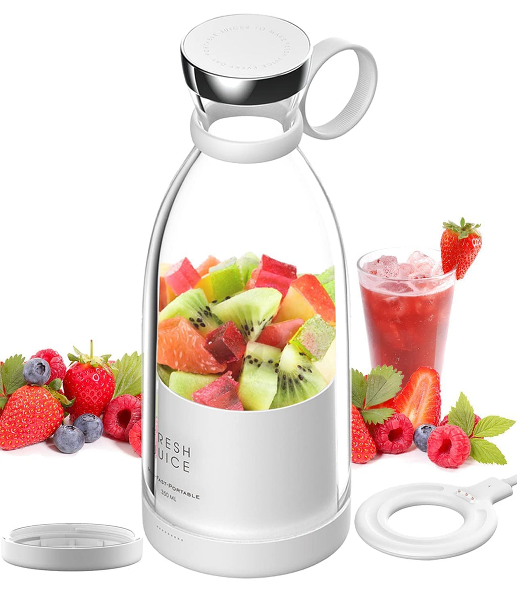Portable Juicer Blender USB Rechargeable | Personal Mini Mixer Grinder for Smoothies, Juices & Shakes | Compact Travel Juicer Bottle with Powerful Blades | Easy to Use & Clean