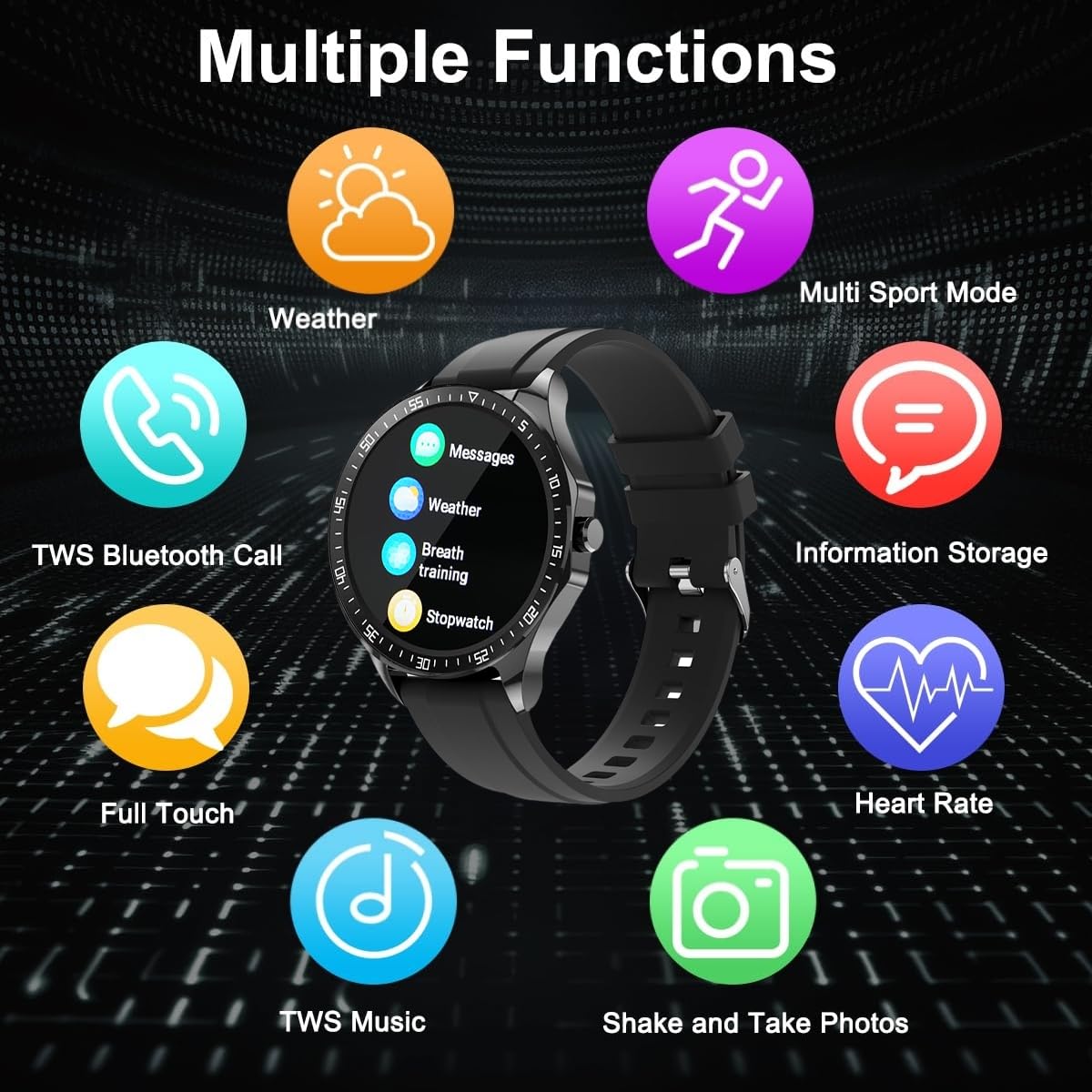 Smart Watch with Wireless Earbuds, 2-in-1 for Men and Women | Bluetooth Calling, Waterproof, Sleep Monitoring, Fitness Tracking