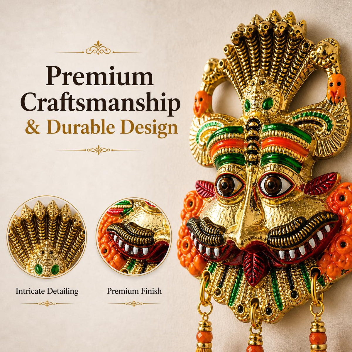Kirtimukha Nazar Battu Wall Hanging for Home Entrance