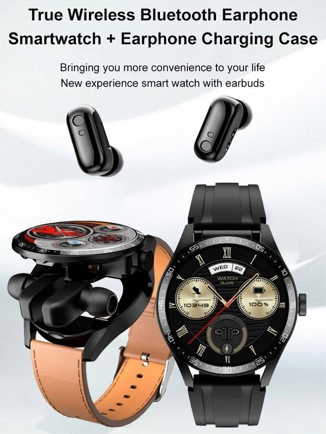 Smart Watch with Wireless Earbuds, 2-in-1 for Men and Women | Bluetooth Calling, Waterproof, Sleep Monitoring, Fitness Tracking