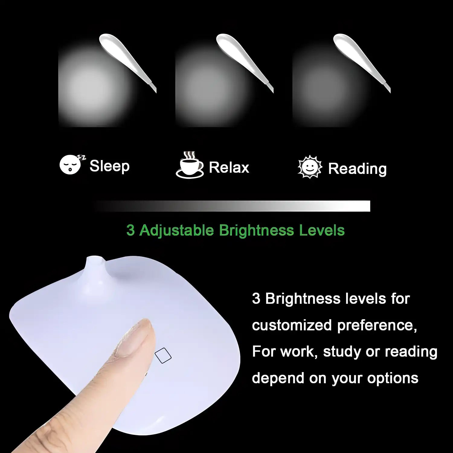 Table Lamp with Rechargeable LED Touch On Off Switch