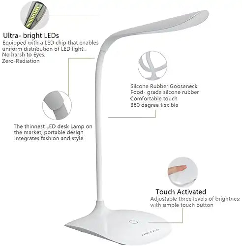 Table Lamp with Rechargeable LED Touch On Off Switch
